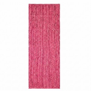 Alfombra de yute trenzada a mano, decoración bohemia morada, alfombra de pasillo, extralarga.