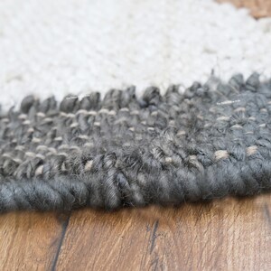 Indian Jute Rug, Braided Jute Rug, Black Brown Rug, Living Room, Custom Size Rug, Rectangle Rug, Moroccan Rug 4x6 6x9 9x12 Feet