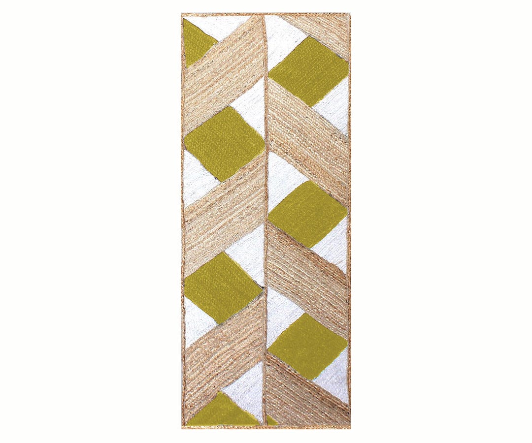 Handmade Jute Rug, Bohemian Scandinavian Rug, Beige and Yellow, 2x10 ...