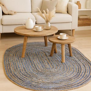 Handmade Cotton Chindi Oval Rug, Multicolor Braided Recycled Rug, Boho Farmhouse Decor for Entryway, Kitchen, Living Room, Bedroom Area Rug