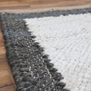 Indian Jute Rug, Braided Jute Rug, Black Brown Rug, Living Room, Custom Size Rug, Rectangle Rug, Moroccan Rug 4x6 6x9 9x12 Feet