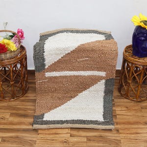 Indian Jute Rug, Braided Jute Rug, Black Brown Rug, Living Room, Custom Size Rug, Rectangle Rug, Moroccan Rug 4x6 6x9 9x12 Feet