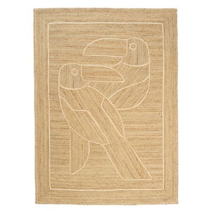 Natural Jute Birds Rug, Hand Woven Seagrass Area Rug, Vintage Handmade Natural Straw Rug Rush Rug Mat, Jute Carpet Hall Runner