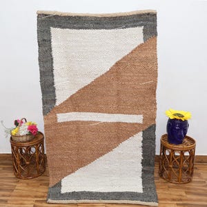 Indian Jute Rug, Braided Jute Rug, Black Brown Rug, Living Room, Custom Size Rug, Rectangle Rug, Moroccan Rug 4x6 6x9 9x12 Feet