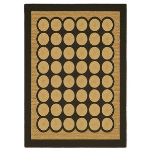 Carpette en jute festonnée : style bohème moderne, noir et beige