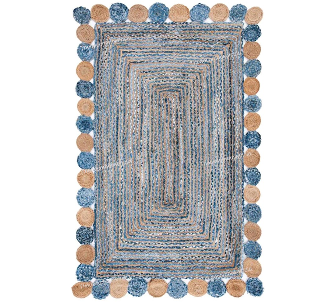 Jinky Rugs Handmade Jute Chindi Rug, Bohemian Hallway Decor - Etsy