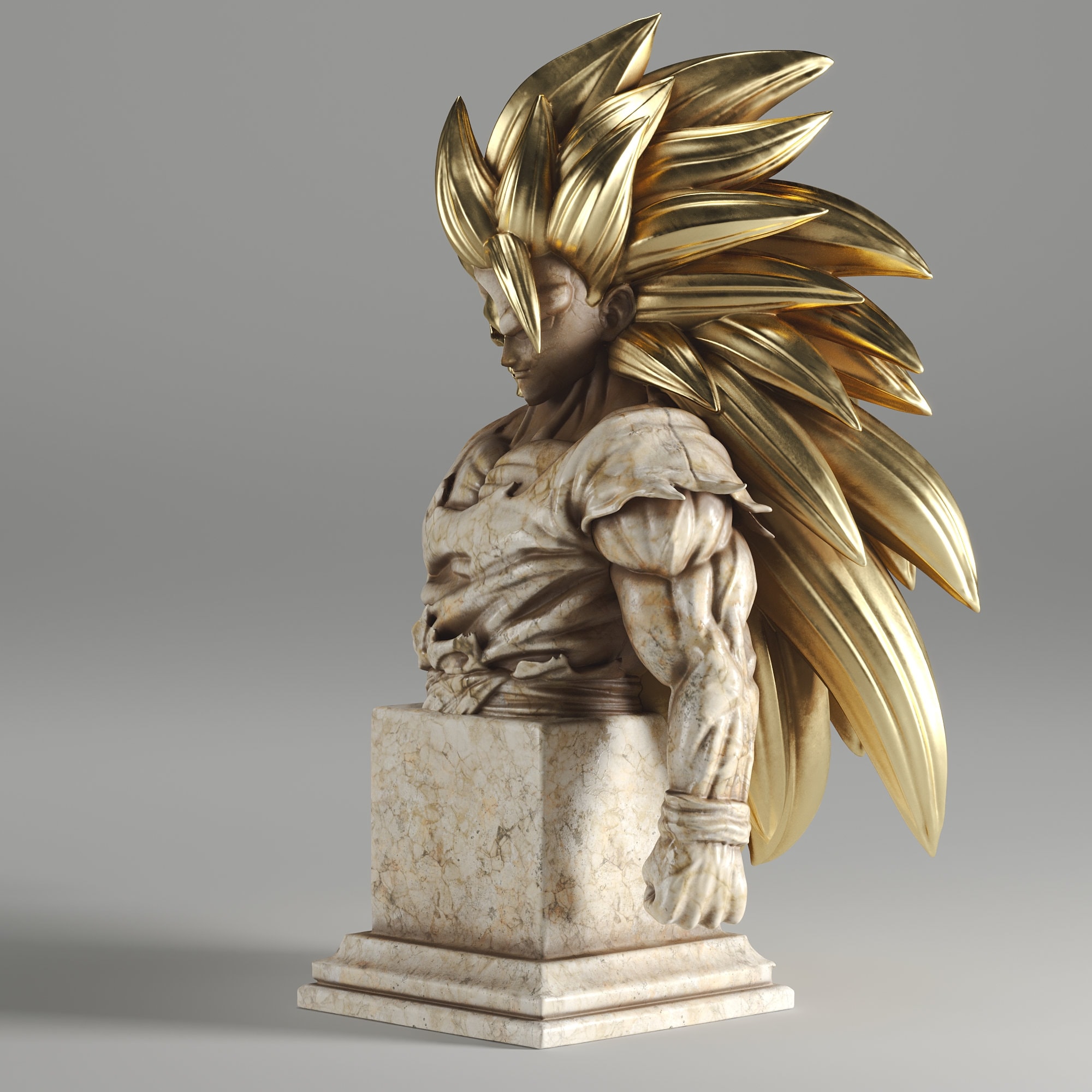 STL file Goku super saiyan 3 wall art 🎨・3D print model to download・Cults