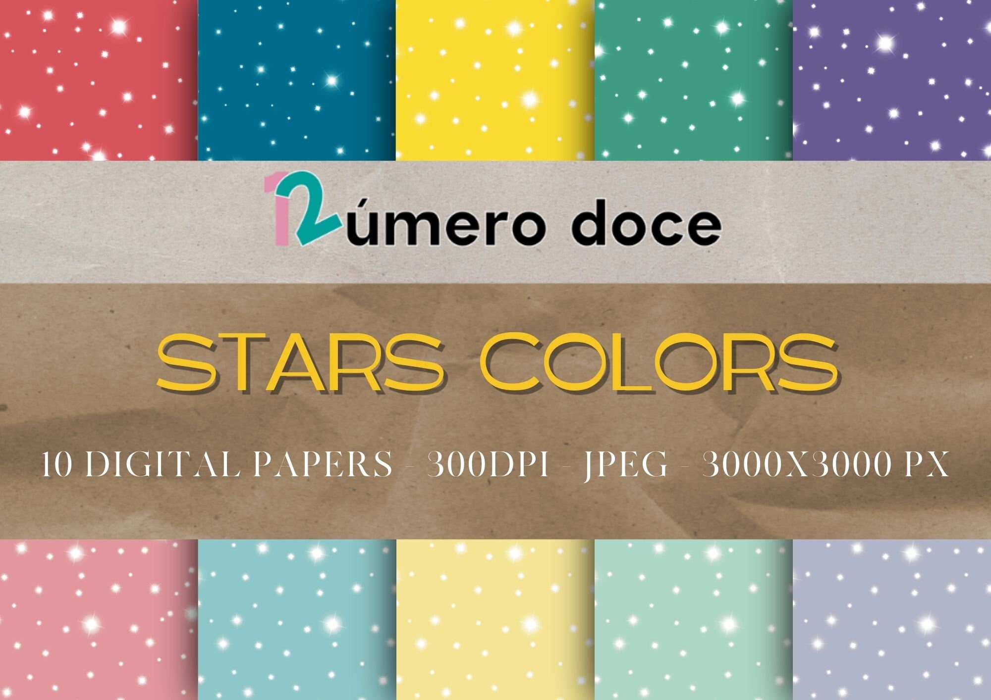 Papel Deco Estrellas De Colores