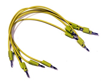 Banana patch cable 30cm 5 pcs yellow stackable