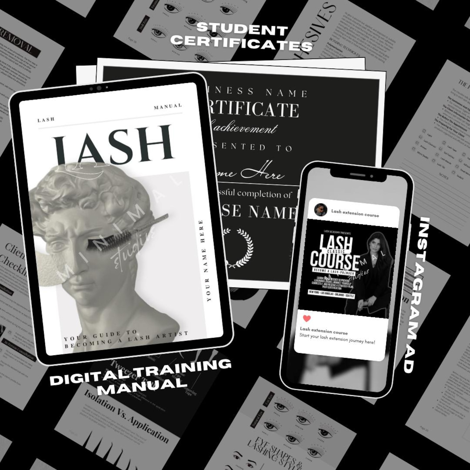 Lash Extension Training Editable Guide | Lash Tech Training Manual ...
