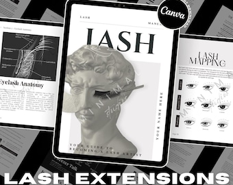 Lash Extension Training Editable Guide | Lash Tech Training Manual | Lash extensions Course Manual | Lash Instructor Manual Ebook | Canva