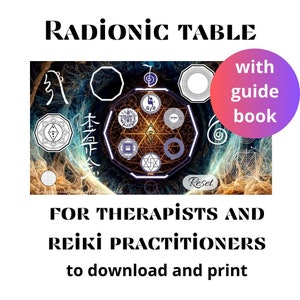 Radionic Table to remove spells and magic download and print + pdf guide
