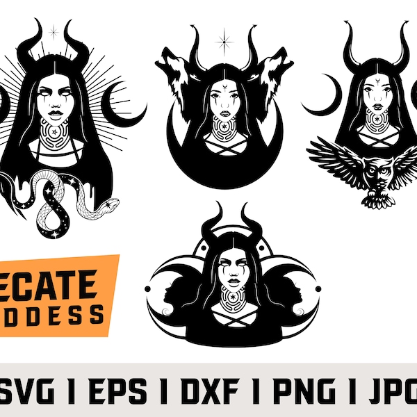 Hecate Goddess SVG, Witch SVG, Gothic SVG, Pagan svg, pdf, png, cricut cutting file, digital download