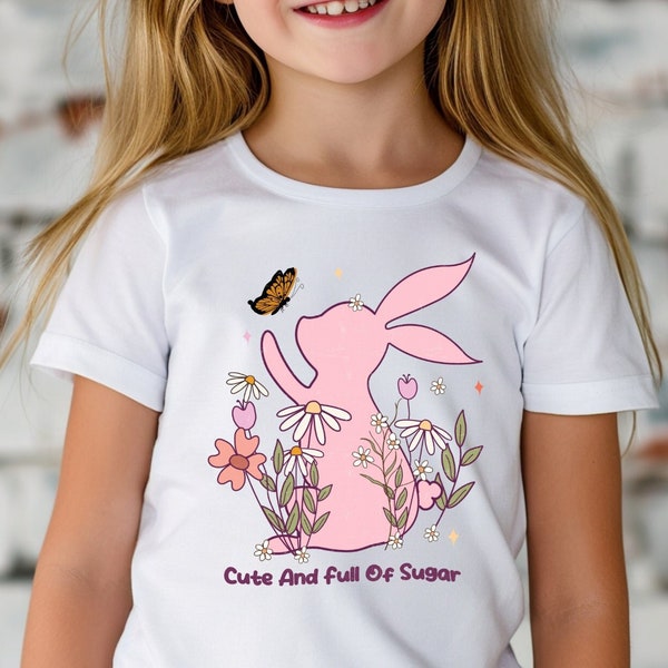 Girls easter shirt/easter bunny tee/happy easter shirt/spring clothing/rabbit shirt