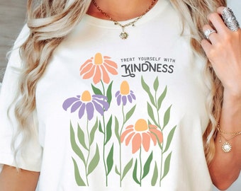 Treat yourself shirt/Achtsamkeit Shirt/Naturliebhaber Geschenk/Matisse-Shirt/Psychische Gesundheit/Meditation shirt/Geschenke für Frauen