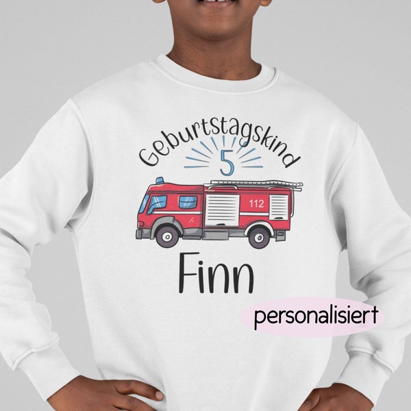 Geburtstag Shirt Junge Feuerwehr personalisiert/Geschenk Kinder personalisiert/personalisierter Kindergeburtstag/Geburtstag Kindergarten