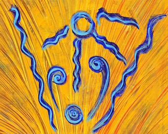 Original Gemälde Download: Beruhigender Geist & Herz • Kanalisierte Energie Symbol Kunst • Spirituelle Wandkunst • Heilige Geometrie zum Ausdrucken