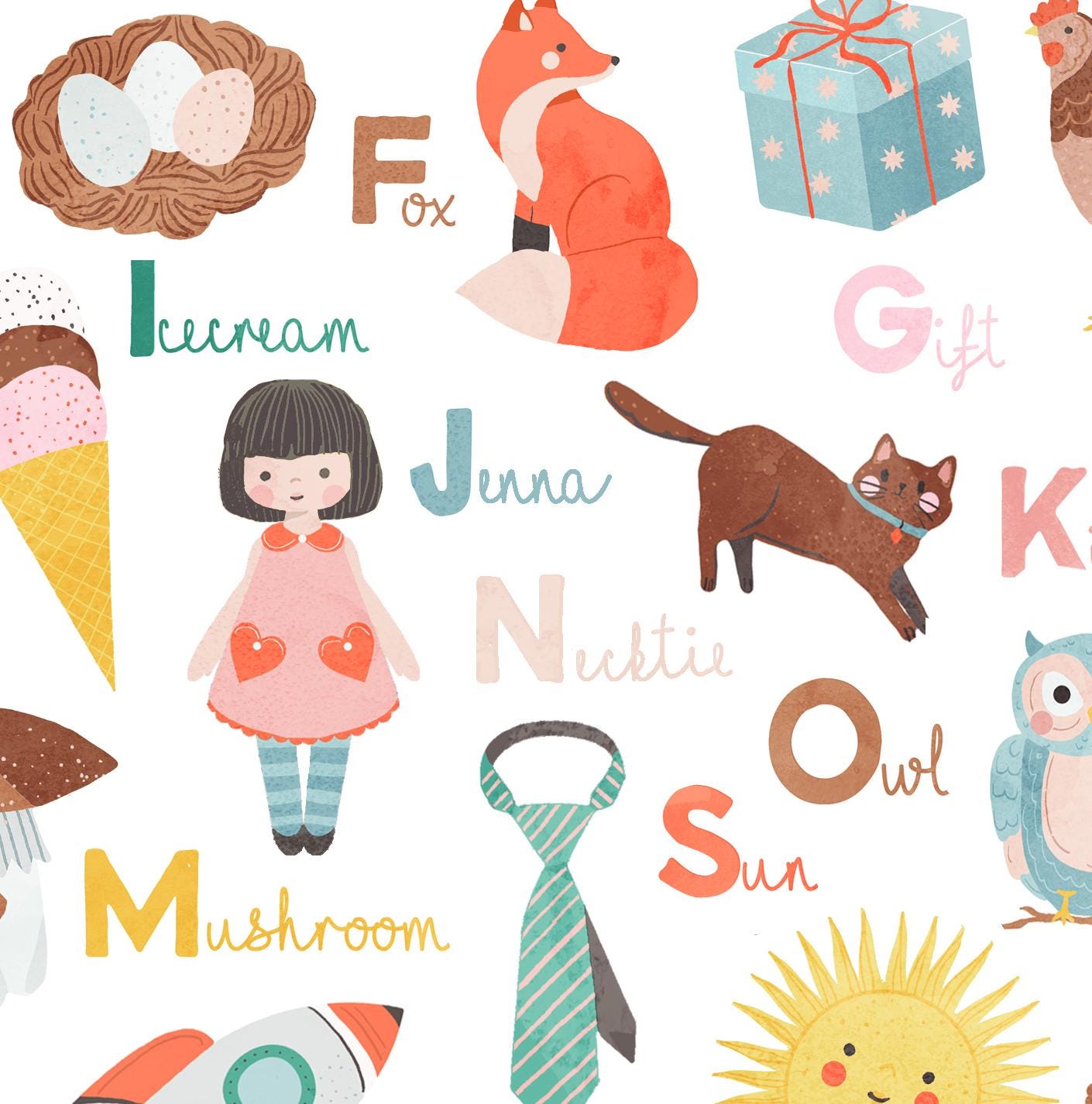 Custom Kids Portrait Alphabet Poster | Early Learning Nursery Art ...