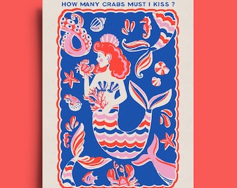 Funny Mermaid Greeting Card: Single Friend Pun Card - Add Personal Message