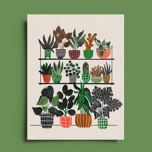 Carte d'anniversaire pour les amateurs de plantes | Carte de voeux pour impression d'art de jardin d'intérieur | Illustration originale | Carte d'anniversaire plante papa et maman