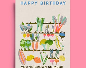 Gardening Birthday Card: Vegetable Garden Art Print