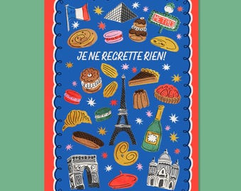 Paris Pastry Art Print | Whimsical Kitchen Wall Decor (Digital Download)