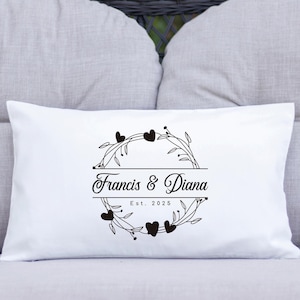 Personalizowana poduszka, Personalizowana poduszka dla pary, Niestandardowa poduszka z imieniem, Poszewka na poduszkę rodzinną, Prezent dla pary, Prezent rocznicowy, Prezent dla nowożeńców