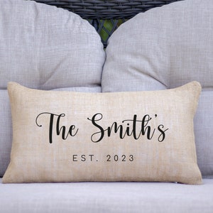 Personalized Pillow, Custom Burlap Pillow, Outdoor Pillow, Custom Pillow, Burlap Pillow Cover, Custom Porch Pillow, Bench Pillow, Home Decor