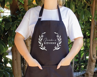 Custom Apron, Personalized Apron, Apron With Pockets, Apron for Mom, Woman Apron, Cooking Apron, Gift for Nana, Baking Apron, Grandma Gift