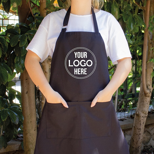 Custom Logo Apron Etsy