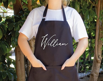 Personalized Name Apron, Custom Name Apron, Personalized Apron, Kitchen Apron, Cooking Apron, Baking Apron, Chef Apron, Apron With Pockets