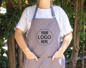 Personalized Apron, Custom Apron, Personalized Logo Apron, Customized Logo Apron, Apron With Pocket, Kitchen Apron, Chef Apron, Cafe Apron