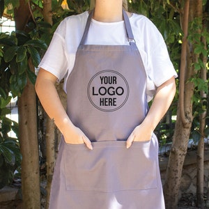 Personalized Apron, Custom Apron, Personalized Logo Apron, Customized Logo Apron, Apron With Pocket, Kitchen Apron, Chef Apron, Cafe Apron