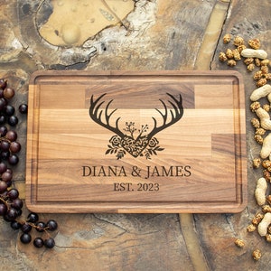 Custom Cutting Board, Couple Cutting Board, Personalized Charcuterie Board, Gift for Couples, Engagement Gift, Wood Cutting Board