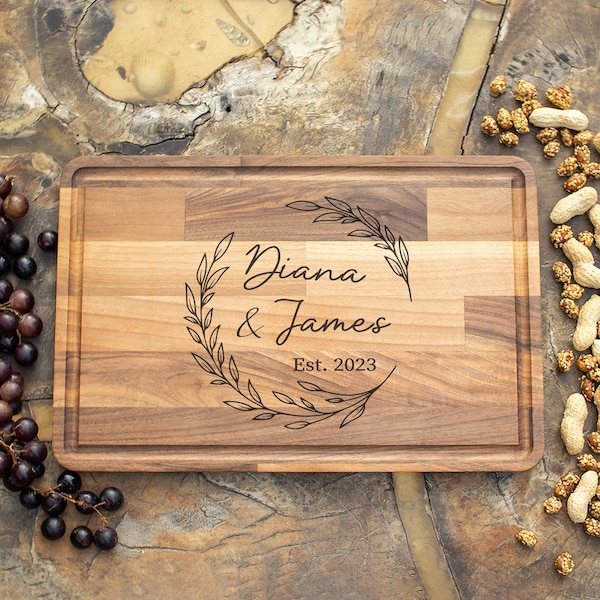 Couple Cutting Board, Personalized Cutting Board, Personalized Wedding Gift, Custom Cutting Board, Custom Cheese Board, Gift for Bride