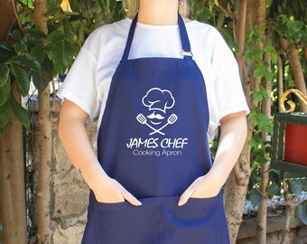 Custom Name Apron, Personalized Apron, Customized Apron, Men Apron, Dad Apron, Chef Apron, Cooking Apron, Gift for Dad, Gift for Grandapa