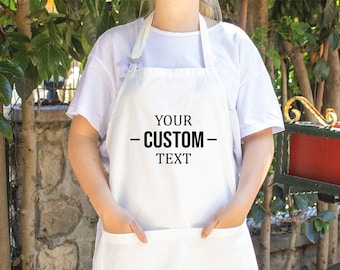 Custom Apron, Personalized Text Apron, Customized Text Apron, Restaurant Apron, Cafe Apron, Kitchen Apron, Cooking Apron, Chef Apron