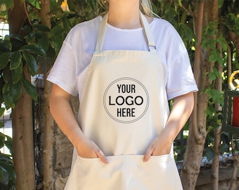 Custom Apron, Personalized Logo Apron, Company Logo Apron, Bulk Logo Apron, Restaurant Apron, Cafe Apron, Kitchen Apron, Cooking Apron