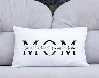 Custom Mom Pillow, Personalized Pillow, Mom Pillow Cover, Custom Mom Gift, Gift for Mother, Custom Mom Cushion, Grandma Gift, Custom Pillow