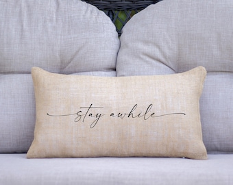 Personalized Pillow, Custom Pillow, Custom Burlap Pillow, Burlap Pillow Cover, Burlap Cushion Cover, Outdoor Pillow, Custom Porch Pillow