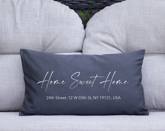 Custom Pillow, Personalized Home Pillow, Home Pillow Cases, Personalized Pillow, Custom Throw Pillow, Home Address Pillow, First Home Gift