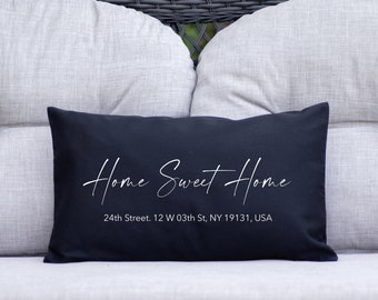 Personalized Pillow, Home Pillow Cover, Custom Home Pillow, Custom Pillow, Coordinates Pillow, Custom Throw Pillow, Home Address Pillow