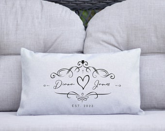 Custom Pillow, Custom Couple Pillow, Couple Name Pillow, Couple Pillow Cover, Custom Throw Cushion, Wedding Pillow, Housewarming Gift