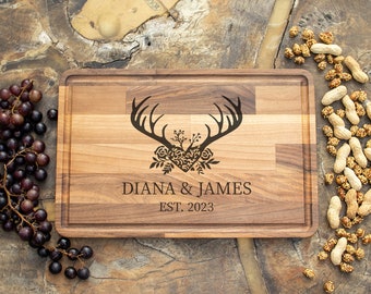 Custom Cutting Board, Couple Cutting Board, Personalized Charcuterie Board, Gift for Couples, Engagement Gift, Wood Cutting Board