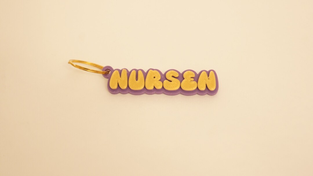 Personalized Keychain Twotone Custom Colors & Text Bag Charm / Key