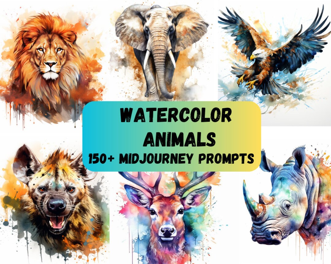150+ Midjourney Prompts Watercolor Animal Prompts,midjourney Art ...