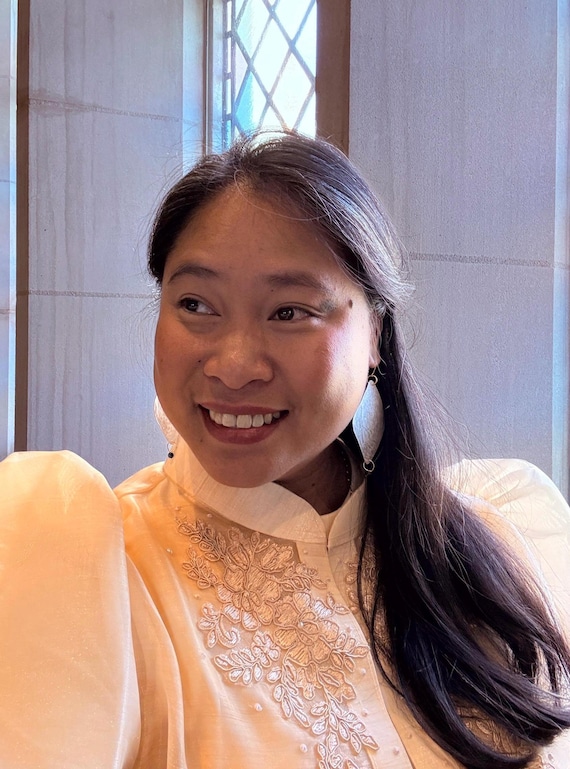 Diamond Capiz Philippine Shell Statement Earrings w/ Gemstones