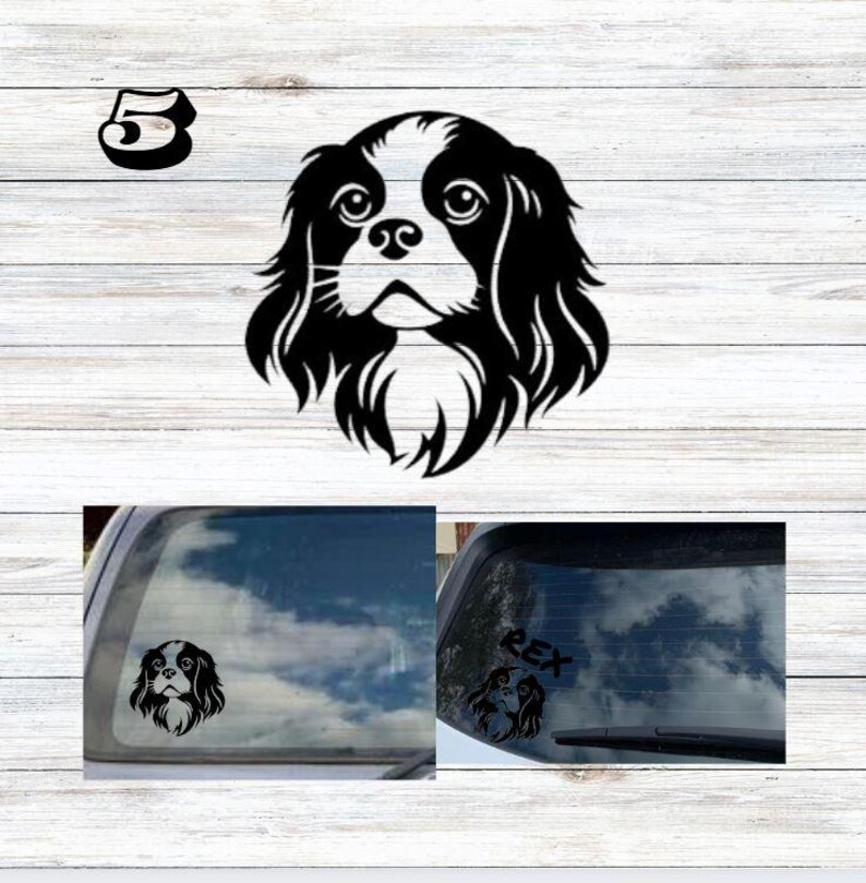 Cavalier King Charles Car Decal; Vinyl Dog Sticker for Car, Kennel ...