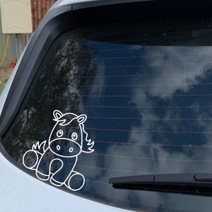 Horse Decal Sticker; Cute Horse Decal for Horse Float, Car, Trailer, Window; Cartoon Horse Decal