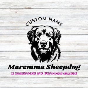 Adesivo de carro para cão pastor da Maremma; Adesivo de vinil para cachorro para carro, canil, tigela, janela, caixa ou qualquer superfície plana; Adesivo personalizado com nome de cachorro